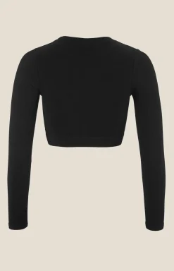 Collective Rib Cropped Ls Top W