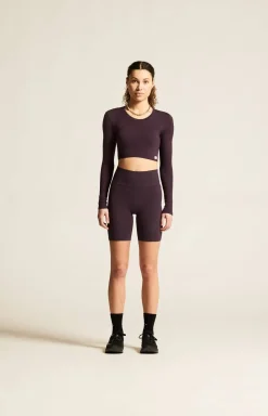 Collective Rib Cropped Ls Top W