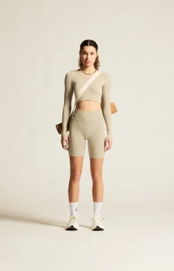 Collective Rib Cropped Ls Top W