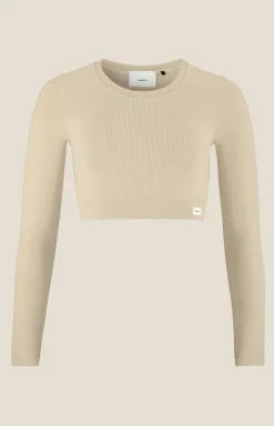 Collective Rib Cropped Ls Top W